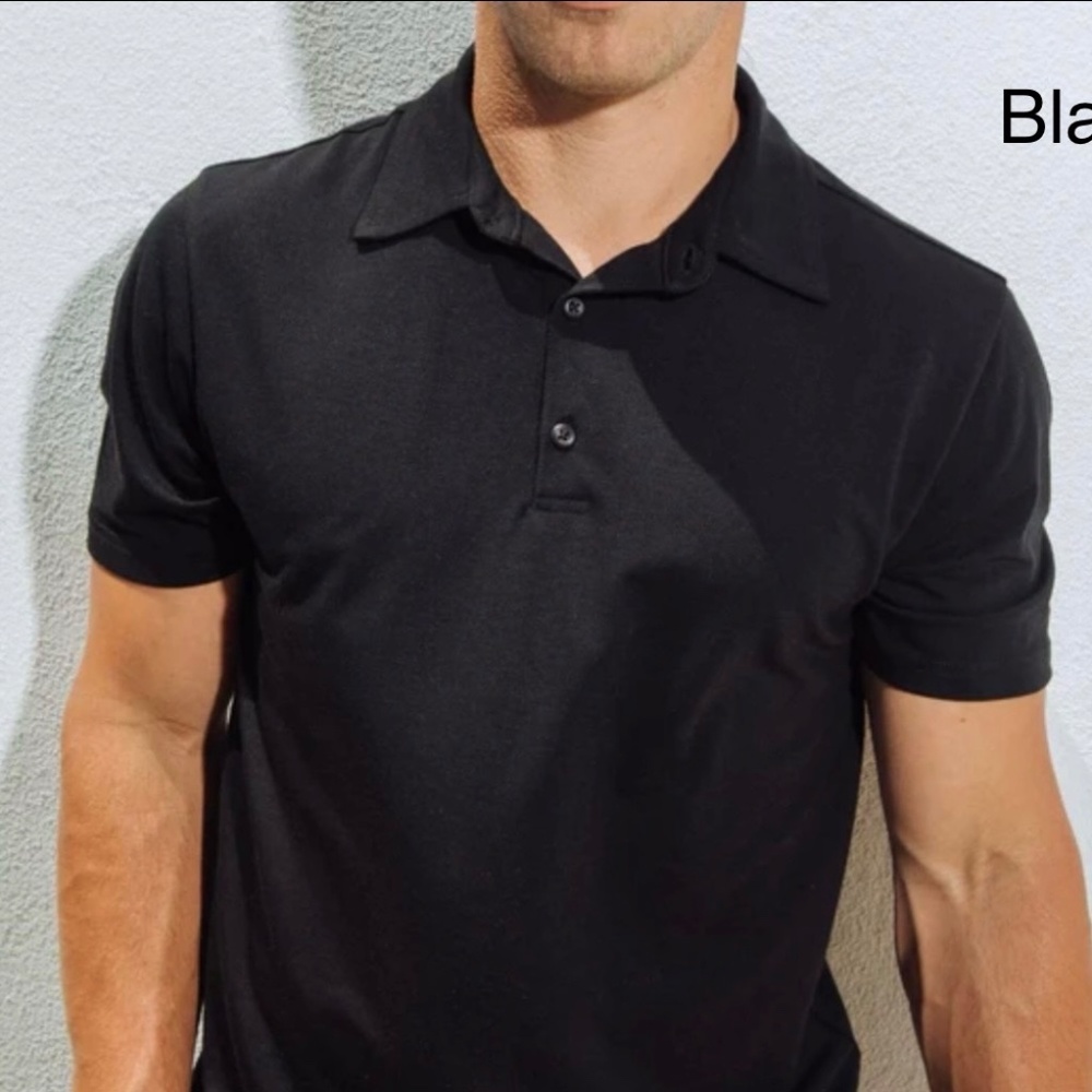 Fresh Clean Threads/Tees Black Men’s Polo Shirt Various Sizes - Picture 3 of 11